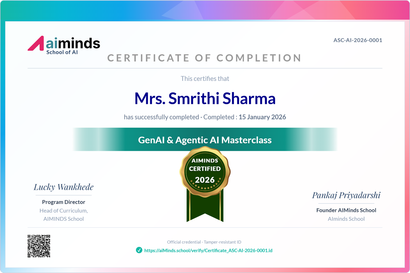 Certificate of Accomplishment